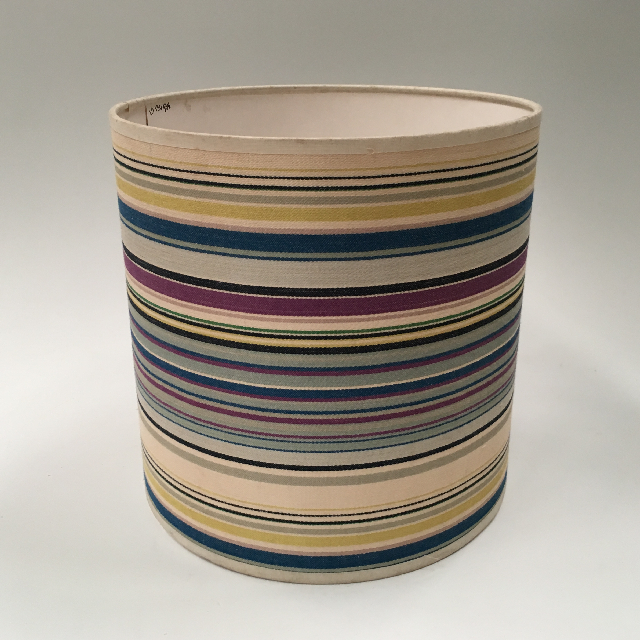 LAMPSHADE, Contemp (Medium) - Cream Purple Blue Green Stripe